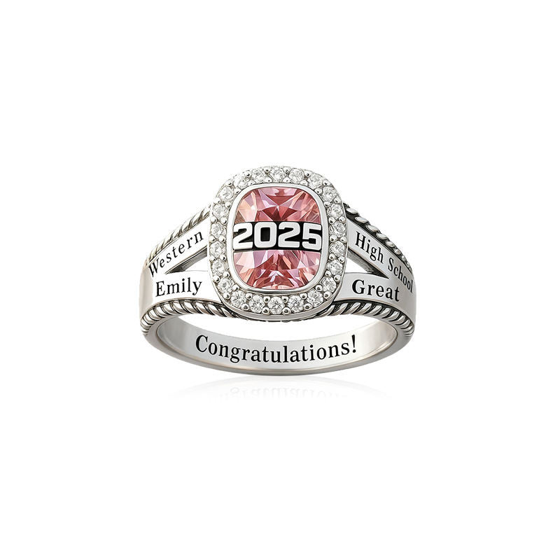 Graduation Ceremony Accessories Custom Birthstone Class Ring