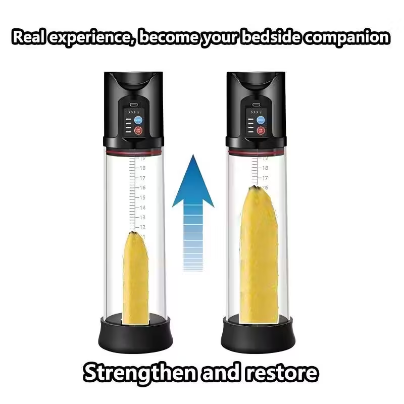 2-in-1 Pump Vacuum Pump And Silicone Extender For Men's Enhancement And Muscle Massage Black