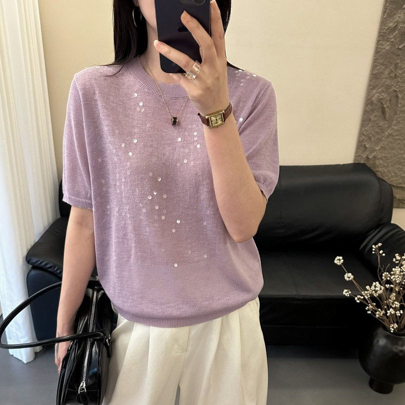 Summer High-end Korean-style Soft T-shirt Lightweight Top