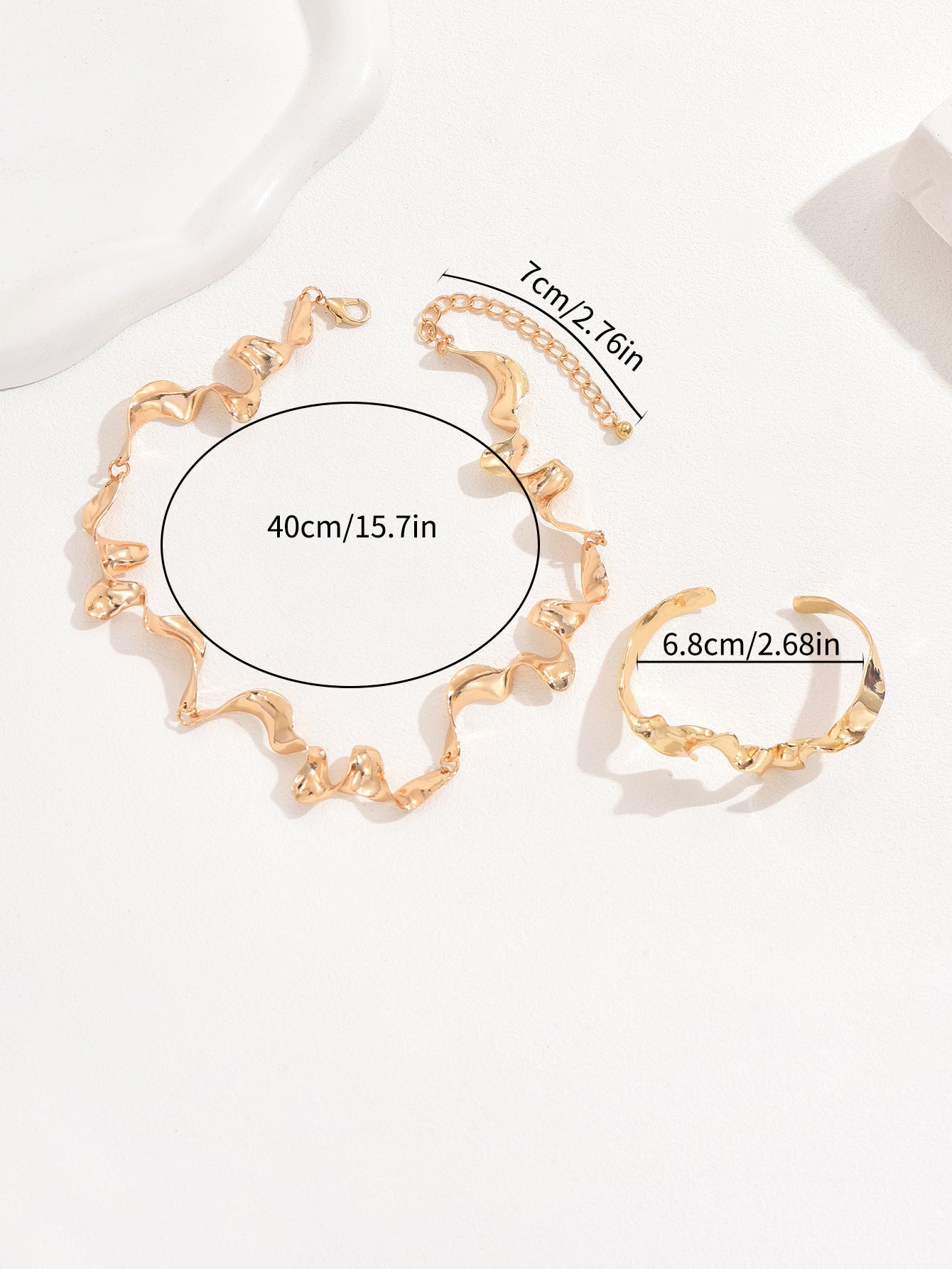 2026 New Arrival European American Hip Hop Women Jewelry Set, Niche Geometric Design Matching Bracelet & Necklace, High-end Versatile Metal Chain Accessories