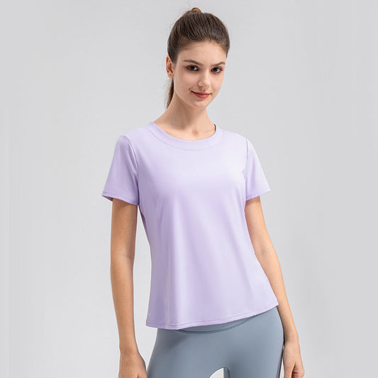 Loose Yoga Clothes Short Sleeve Lightweight Breathable Running Fitness Sports Top