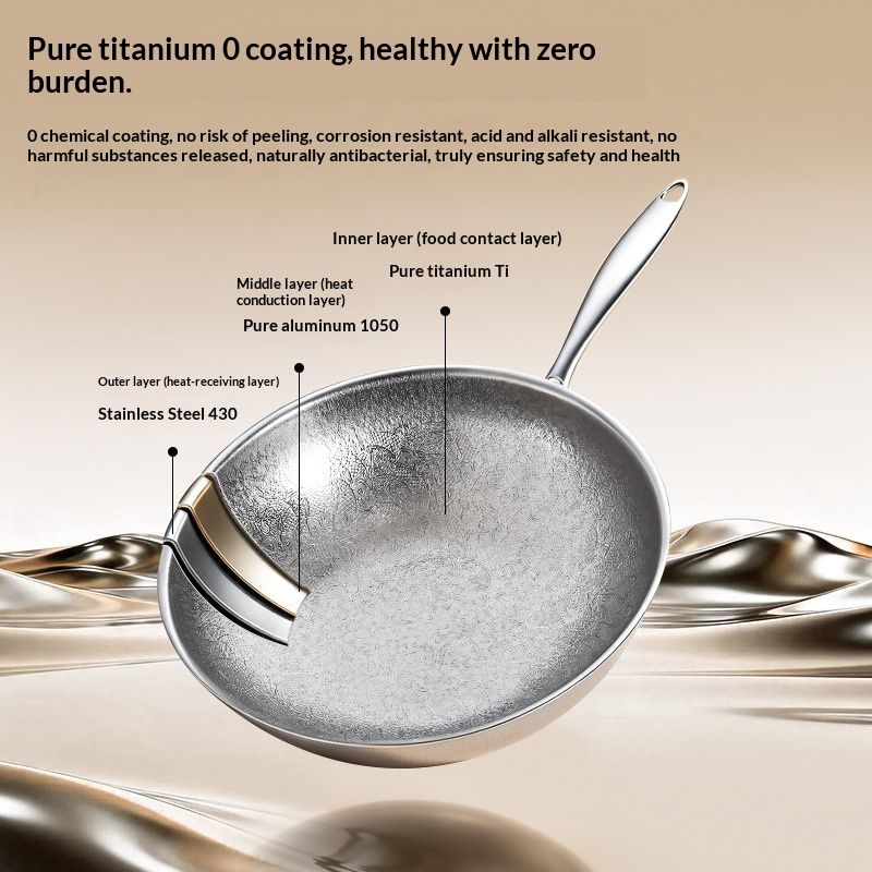 Thickened Non-stick Uncoated Pot For Home Use