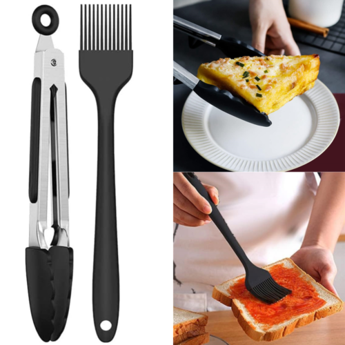 Silicone Kitchen Food Cooking Utensil Salad Air Fryer BBQ Clip Oil Brush
