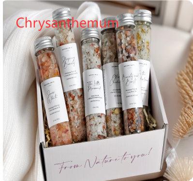 Bath Salts Dried Flowers Bathing Salts Solid Color Bottled