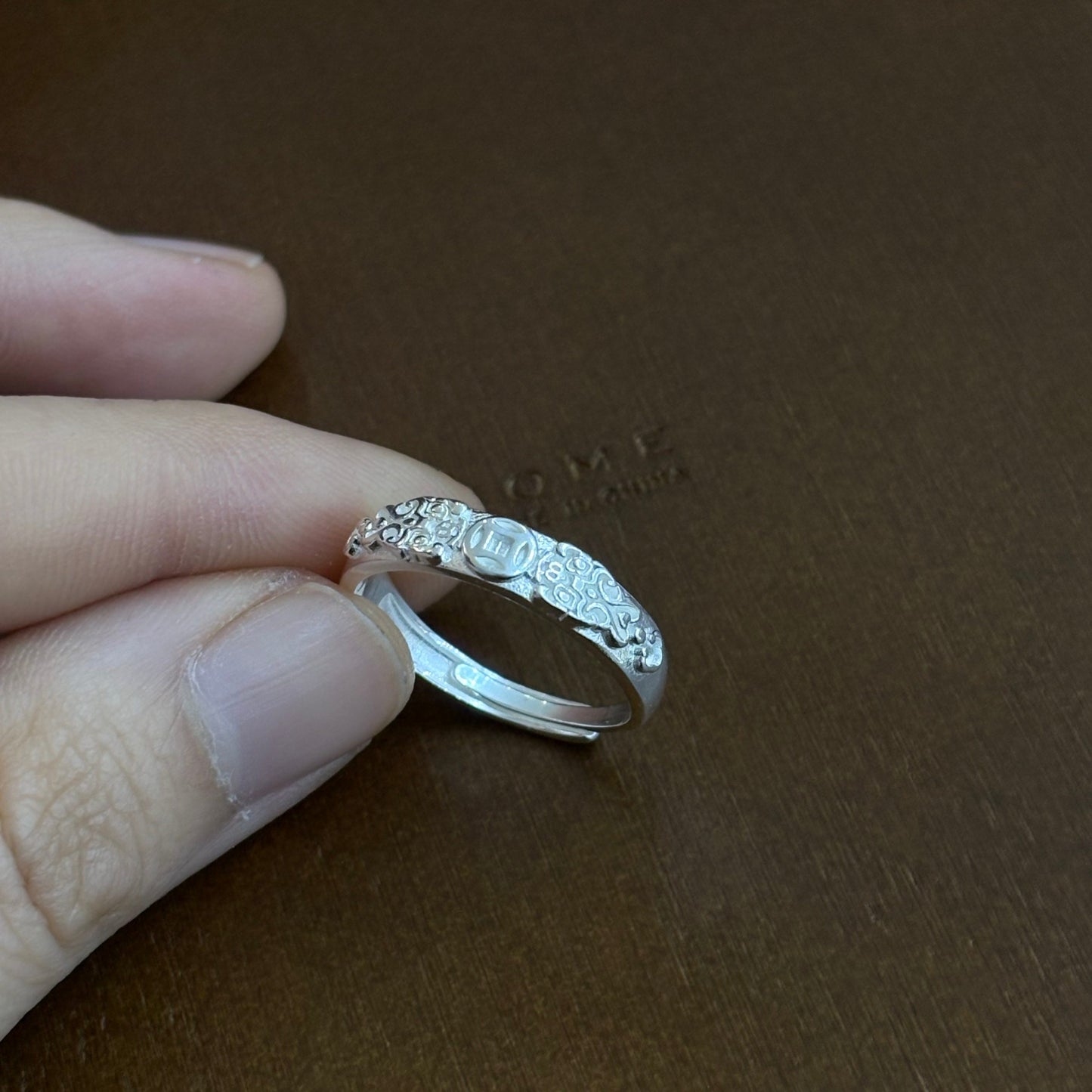 1pc 999 Sterling Silver Pixiu Coin Open Ring, Retro Lucky Style, Perfect For Daily Wear And Valentine's Gift