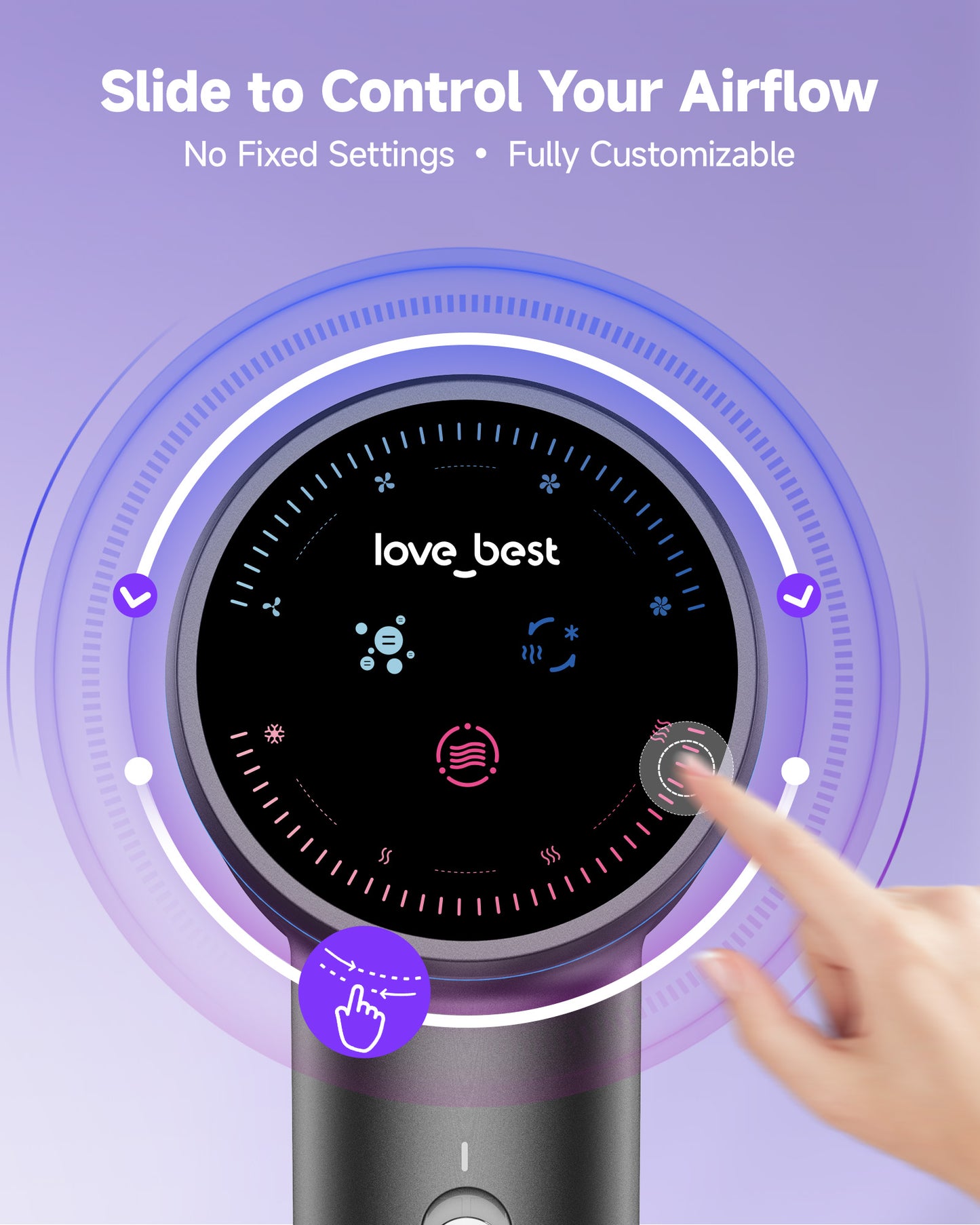 Plasma Ionic Hair Dryer With Diffuser, 110000 RPM High Speed Blow Dryer, Fast Drying Professional Hair Dryer With Smart Screen, Low Noise Ionic Hair Dryer For Curly Hair, Women & Men
