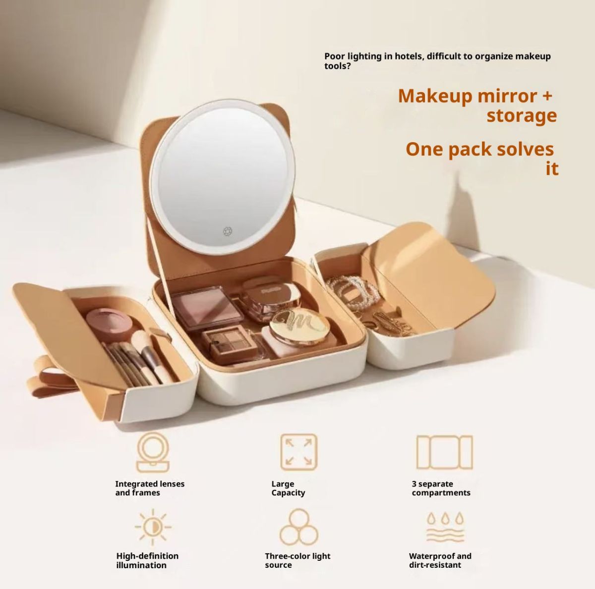 Bag Makeup Mirror Portable Mirror With Light