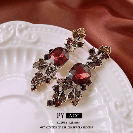 Vintage Niche Premium Earrings For Women Medieval Style Studs Retro Elegant Jewelry