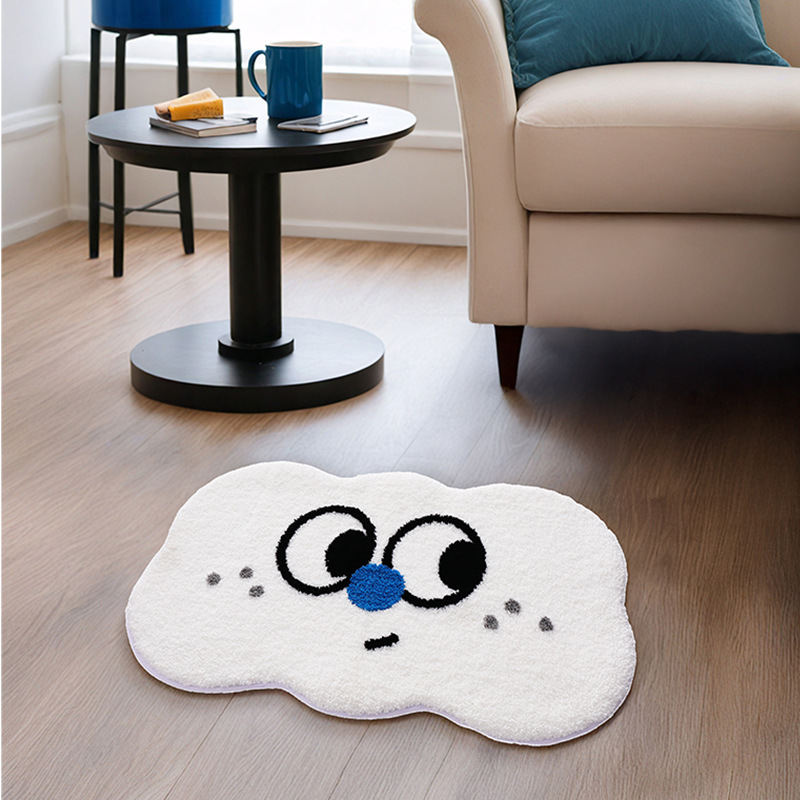 Absorbent Thickened Cashmere-like Foot Pad Wear-resistant Easy To Care Big Eye Clouds Bathroom Mats