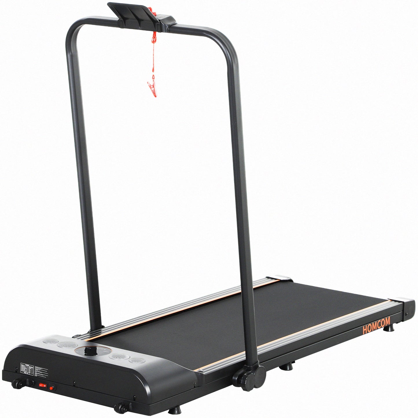 Foldable Walking Treadmill, With LED Display And Wheels, For Home, Office, Fitness Studio, Orange