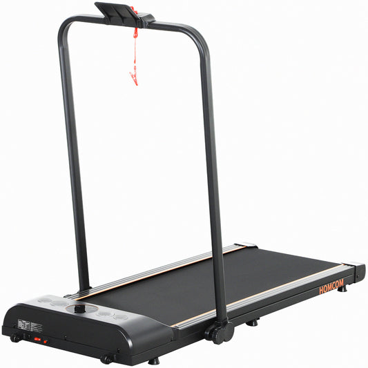 Foldable Walking Treadmill, With LED Display And Wheels, For Home, Office, Fitness Studio, Orange