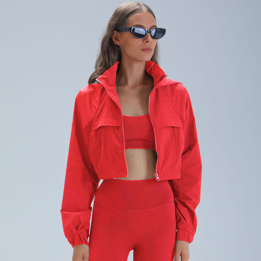 Womens Outdoor Running Slimming Fitness Jacket