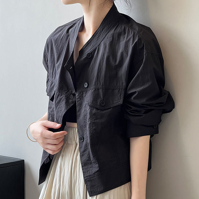 Autumn New Korean Version Loose Cardigan Short Thin Breathable Top