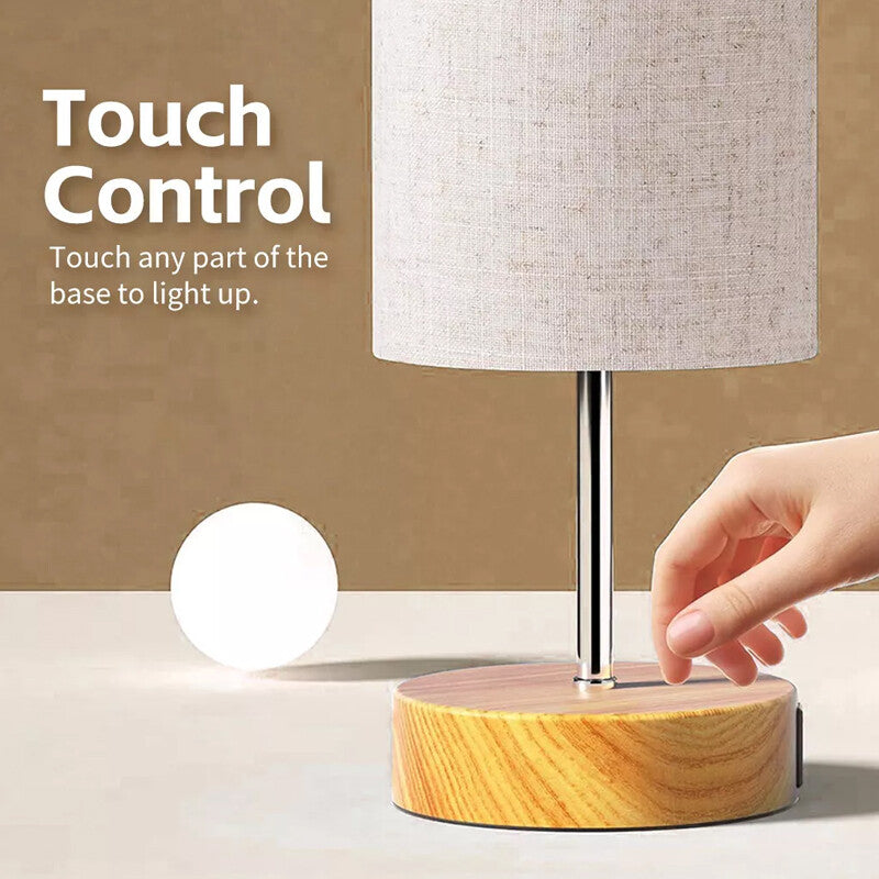 Bedside Lamp Touch Control Table Lamp With USB A Charging Ports 3-Way