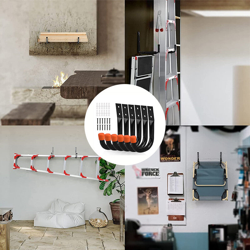 Heavy Duty Storage Hooks Wall Mounted Ladder Garage Bikes Tools Garden Shed