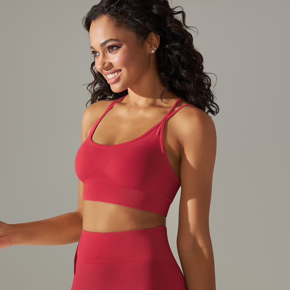 Seamless Knitted Beauty Back Yoga Clothes Running Workout Bra