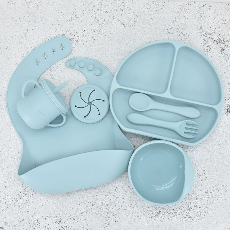 Food Grade Silicone Feeding Cutlery Set Children's Dinner Plate