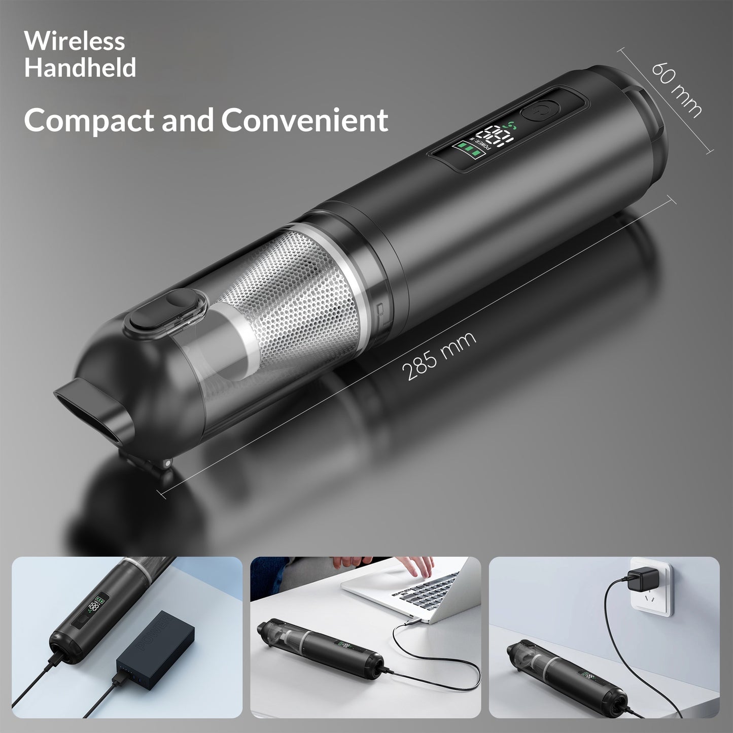 Brushless Digital Display High-Suction Cordless Vacuum With Wireless Charging