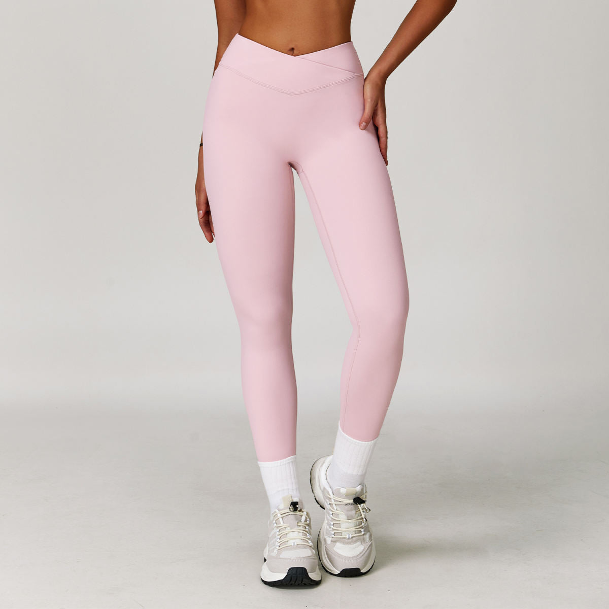 Nude Feel Yoga Pants Cross High Waist Tight Casual Workout Pants