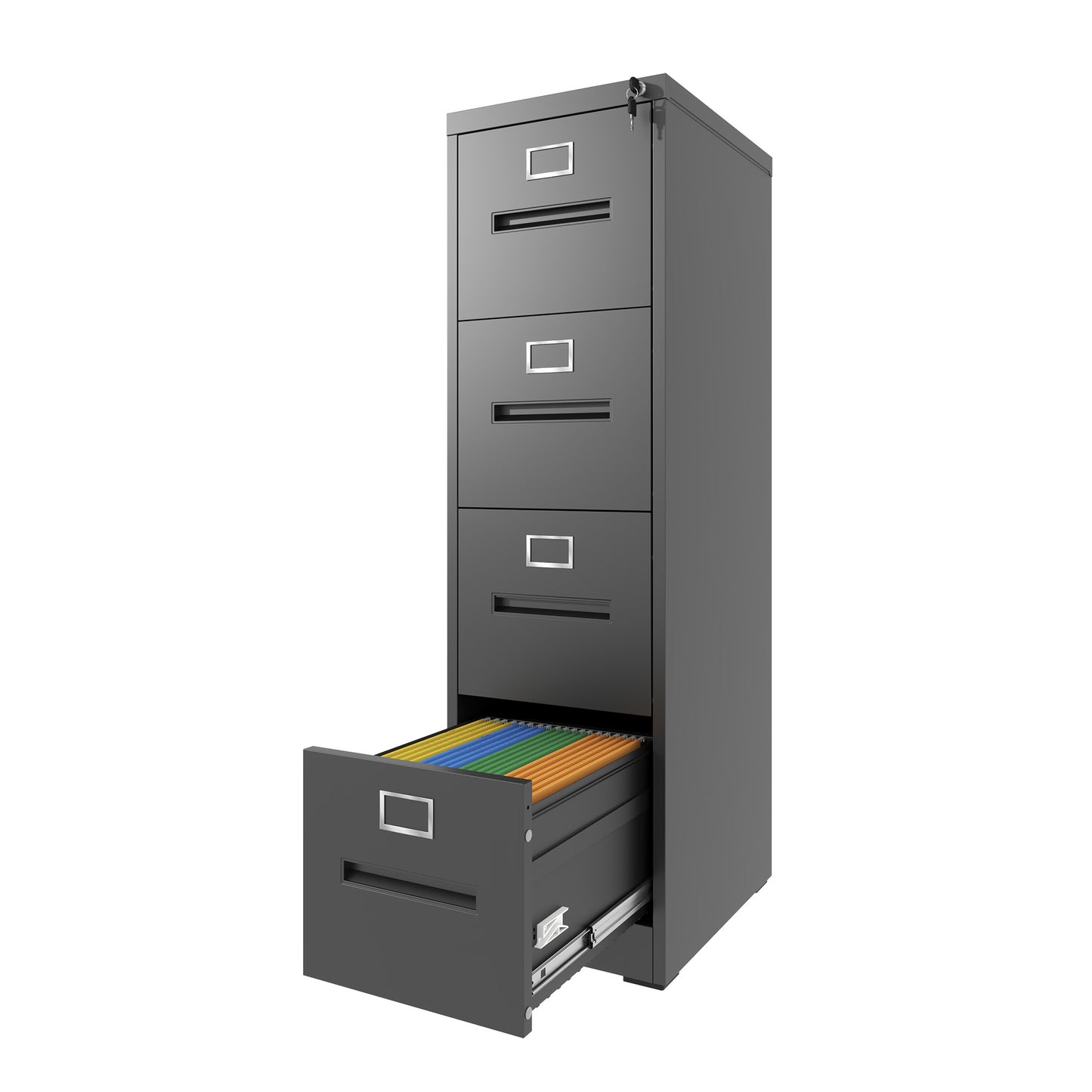 4 Drawer File Cabinet With Lock Metal Vertical File Cabinet Office Home, A4 Legal Letter Size Narrow File Cabinet Locked,Assembly Required