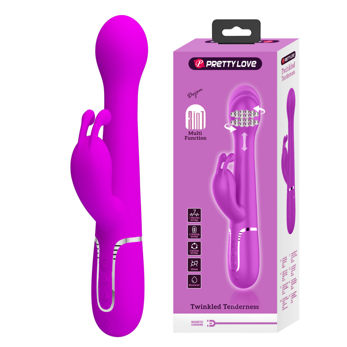 3-in-1 Ball Telescopic 7-frequency Double Motor Vibration Massage Tool