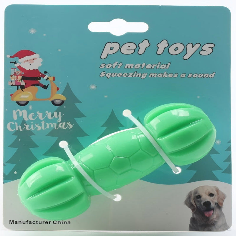 TPR Treat-dispensing Dumbbell Pet Toy Bite-resistant