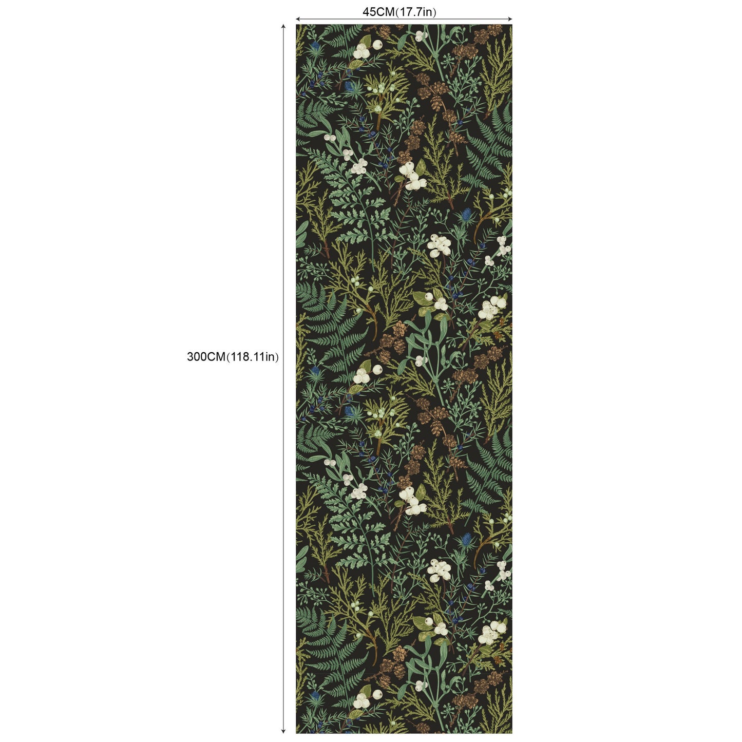 Removable Green Plants And Flowers Seamless Self-adhesive Wall Decor