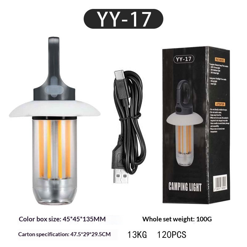 Dual-Source Camping Light With Outdoor Multi-Function Hanging Hook