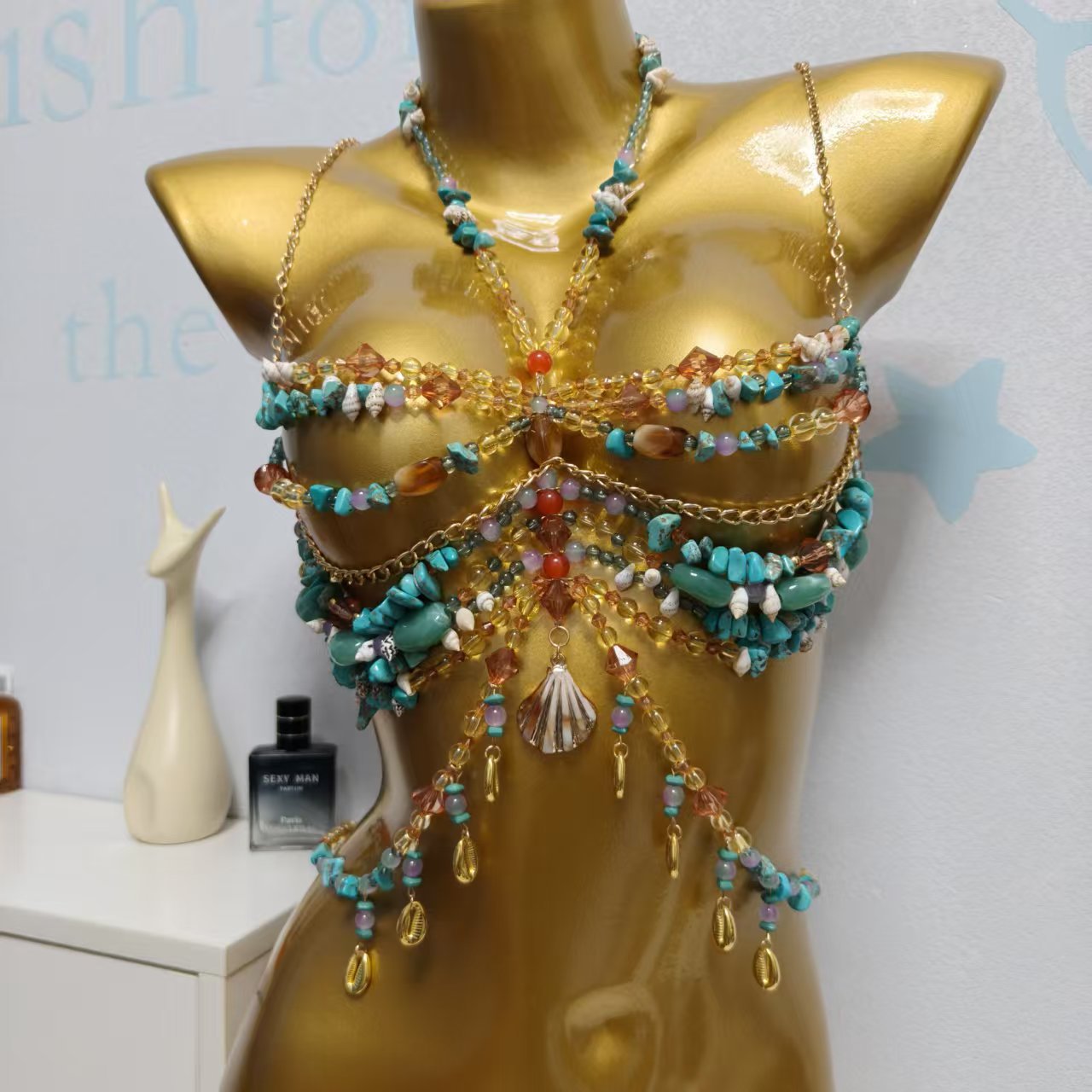 Womens Top Small Vest Body Chain