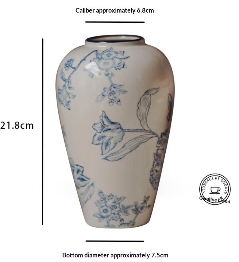 Chinese-style Beauty Vase Ceramic Flower Vase Floral Arrangement Vessel