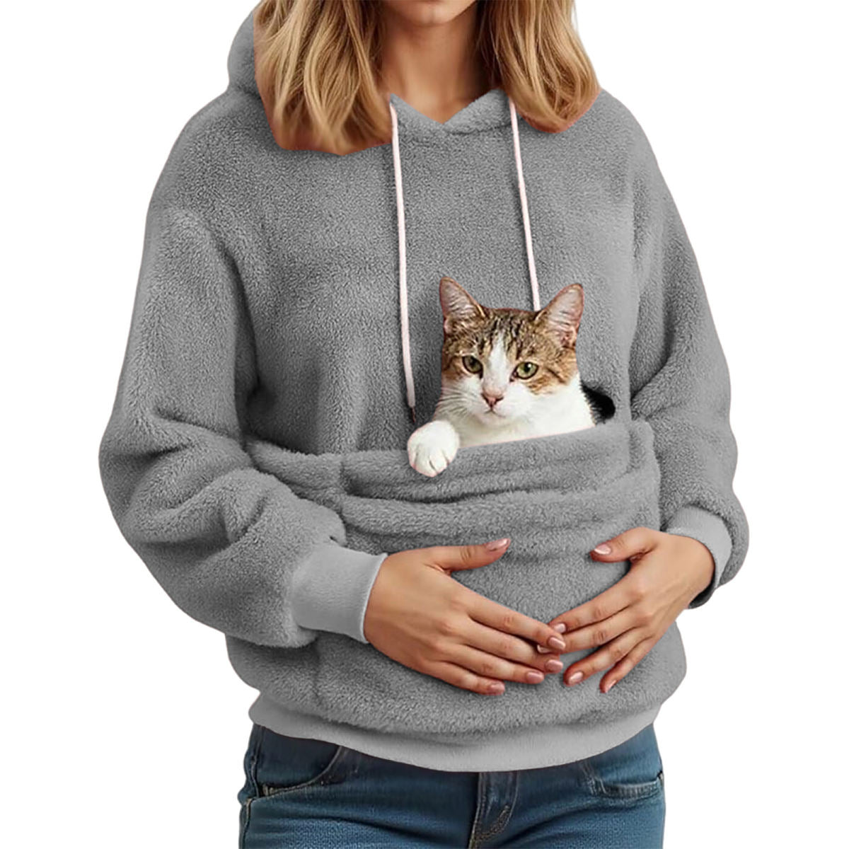 Women's Flannel Hooded Sweatshirt Pet