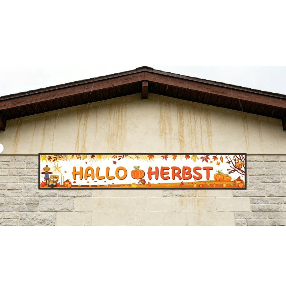 “Hello Fall” Banner - Decorative Fall Motif For Seasonal Celebrations And Room Decor - Party Supplies Set