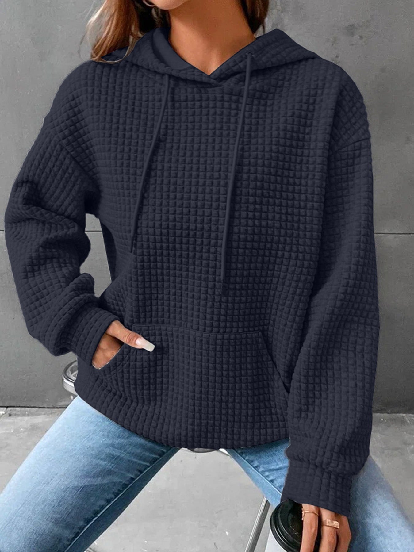 Women's Solid Color Crew Neck Long Sleeve Sweatshirt, New Arrival Elegant Basic Top For Autumn & Winter