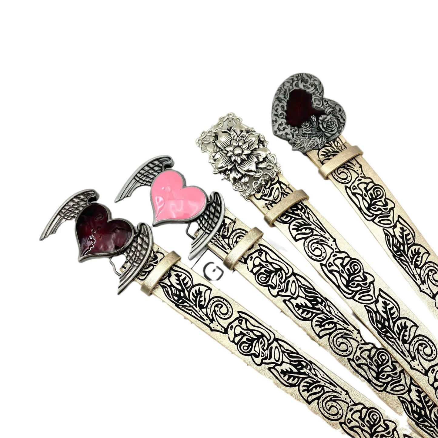 New Vintage Embossed Heart Belt For Women