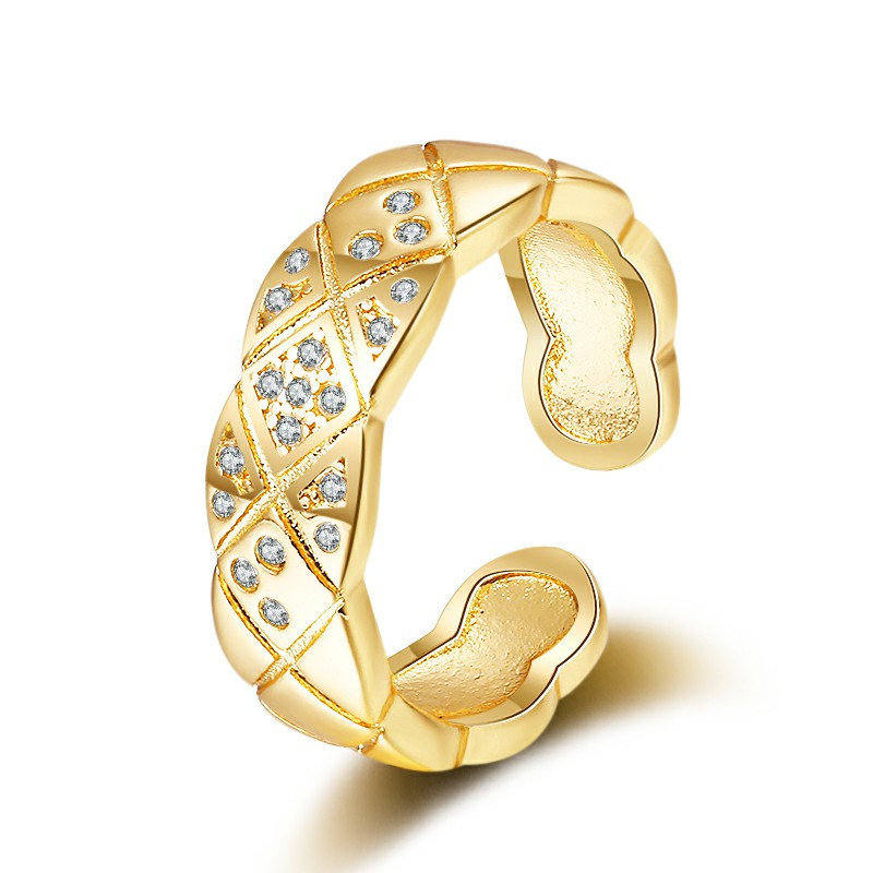 Korean-style Minimalist Niche Pure Copper Gold-plated Ring For Women