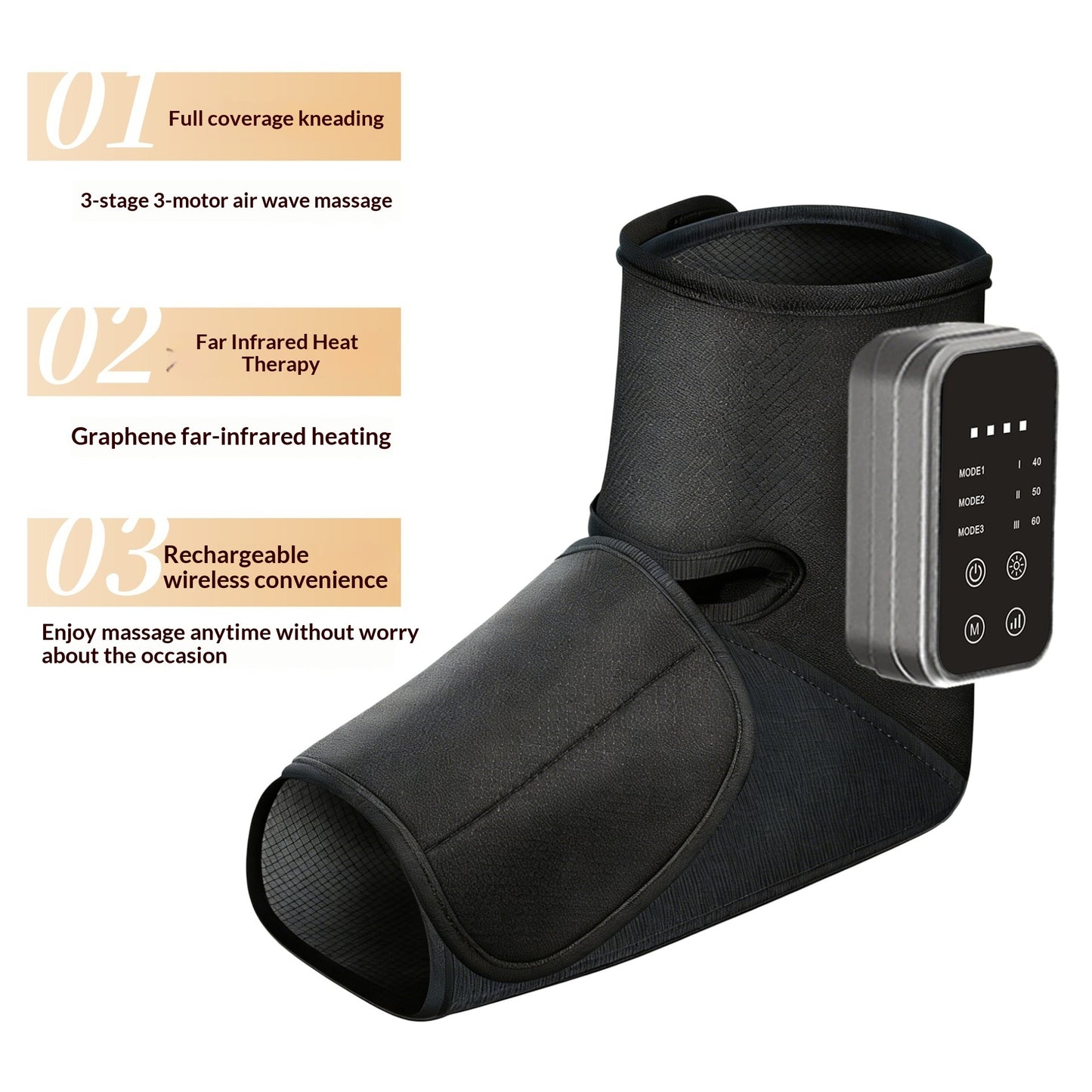 Air-pressure Kneading And Heating Foot Massager With Electric Massage Function