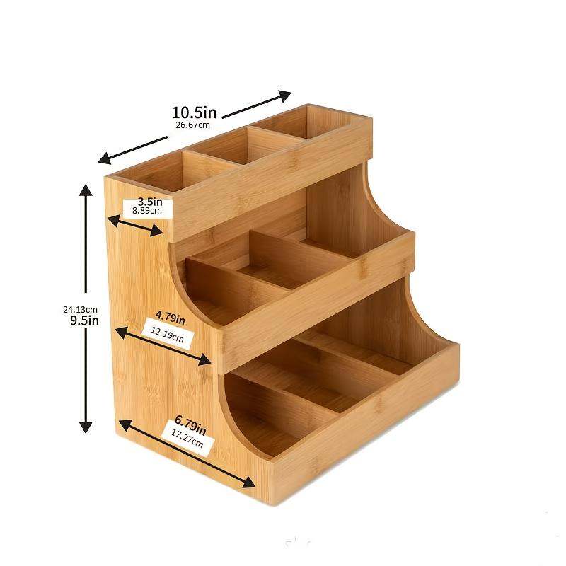 Small Wooden Tea Bag Organizer Holds 180 Tea Bags Suitable For Home Kitchens And Offices Also Fits Sugar Packets, Sweeteners, And Creamers.
