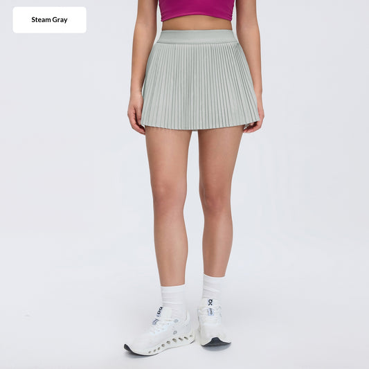 Quick-drying Breathable High-waisted Pleated Skirt For Fitness And Yoga