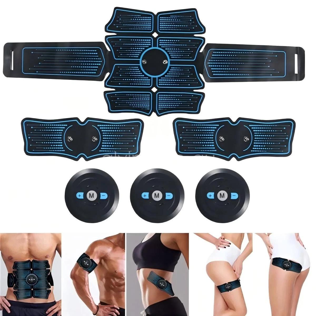 Wireless EMS Muscle Stimulator Toner ABS Abdominal Trainer Body Fitness Massager-Muscle-stimulator-blue-300883