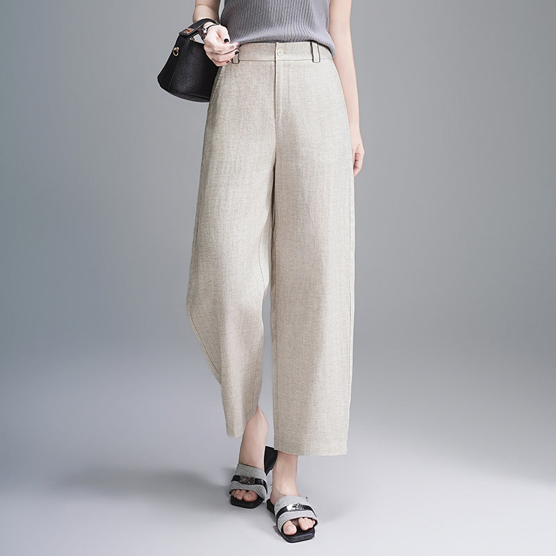 High-waisted Figure-flattering Fashion Casual Pants Cropped Trousers