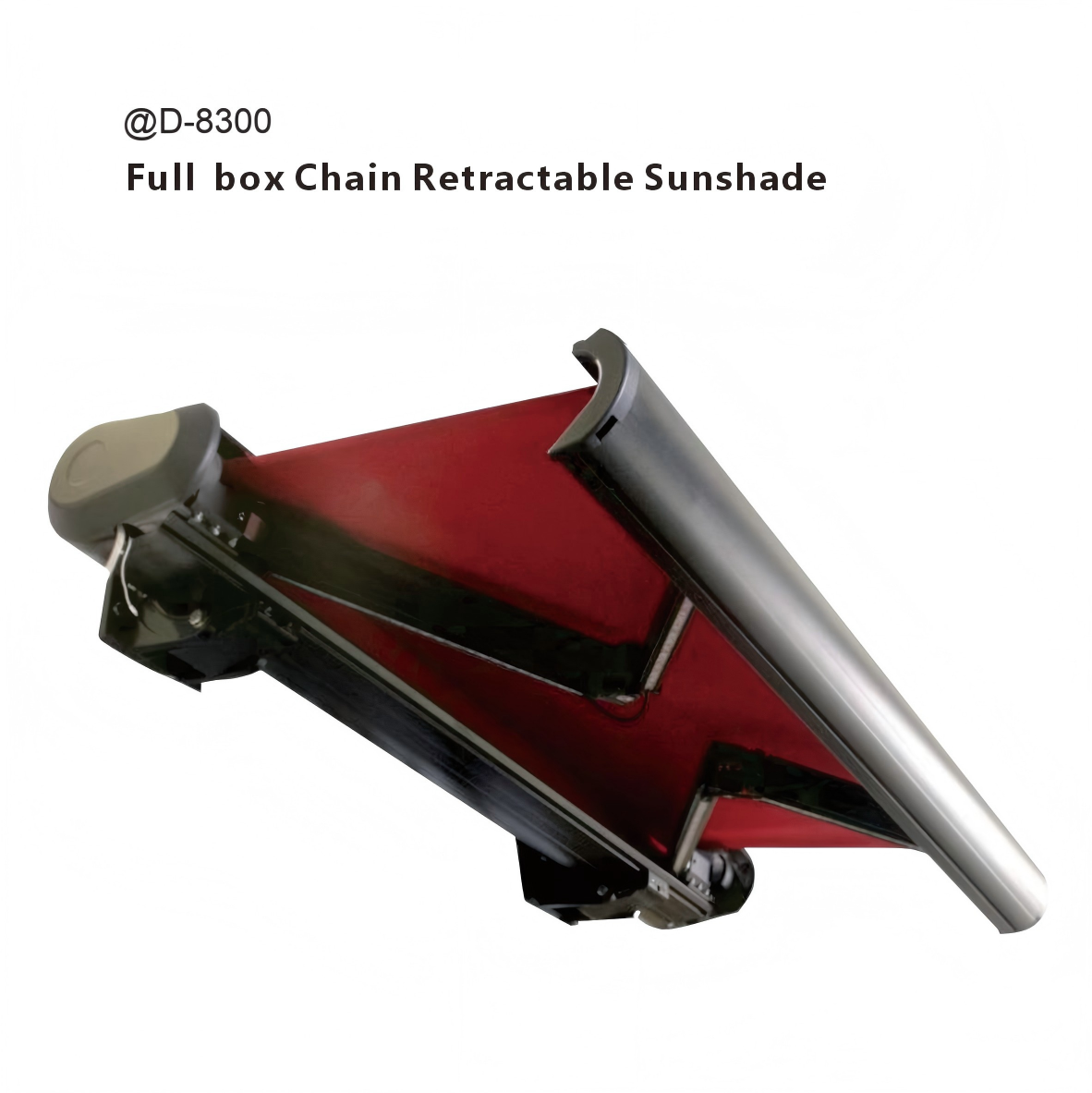 D8300 Full Box Retractable Awning 2-6m & 1.5-3m  Heavy Duty Motorized Patio Canopy With LED Light Remote  Smart Rain Wind Sensor