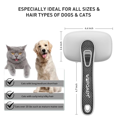 WOPQAEM Cat Brushes for Indoor Cats,Skin Friendly Cat Brush for Shedding & Grooming Brush for Long or Short Haired Cats, E...