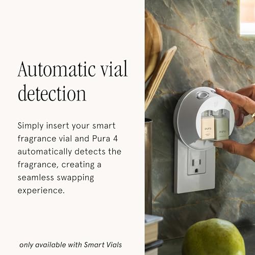 Pura Smart Home Fragrance Device Starter Set - Pura 4 - Scent Diffuser for Home - Includes Fragrance Aroma Diffuser - Squa...