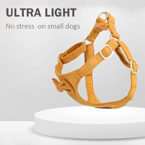 Vinqki Cute Small Dog Harness and Leash Puppy Set with Bowtie,Step in Dog Harnesses,Soft Adjustable Cat & Dog Vest,Harness...
