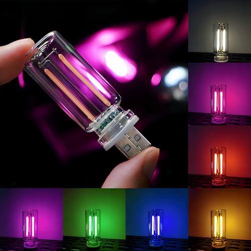 Retro Car Lamp, Touch Adjustment USB LED Car Lights,Plug in USB Automotive Night Lamps,Plug-in Ambient Light, Mini LED Bul...