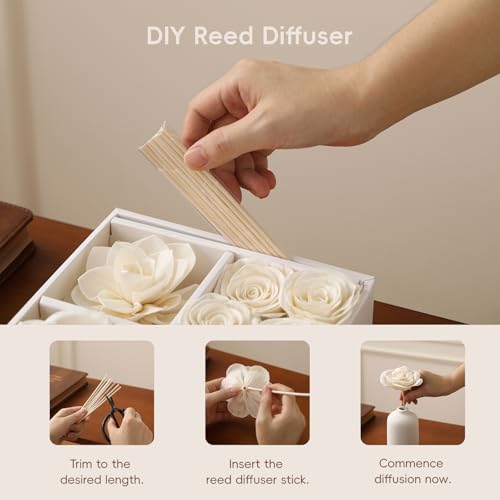 Flower Reed Diffuser Sola Wood Flowers Natural Material Aromatherapy Reed Decorative Aromatherapy Flower Refill Diffuser R...