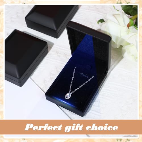Landical 10 Pcs Pendant Necklace Box with LED Light Velvet Necklace Case for Pendant Bracelet Ring Earring, Jewelry Storag...