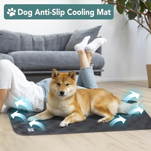 PetAmi Waterproof Cooling Mat for Dog, Premium Pet Cooling Blanket for Bed Crate, Anti Slip Indoor Dog Cool Pad for Sleepi...