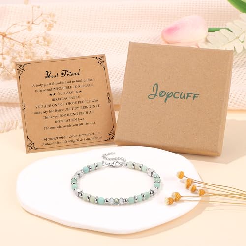 JoycuFF 𝗚𝗶𝗳𝘁𝘀 𝗳𝗼𝗿 𝗪𝗼𝗺𝗲𝗻 𝗠𝗼𝗼𝗻𝘀𝘁𝗼𝗻𝗲 𝗕𝗿𝗮𝗰𝗲𝗹𝗲𝘁 Amazonite Colorful Imperial Jasper Stainless Stee...