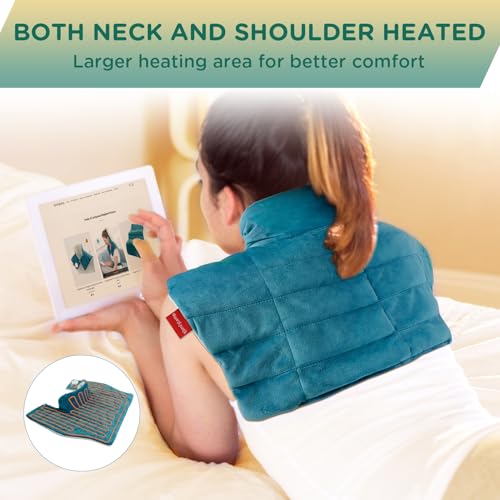 Comfytemp Heating Pad for Neck and Shoulders and Back, 2.6lb Weighted Electric Heating Pads FSA Eligible, Mothers Day Gift...